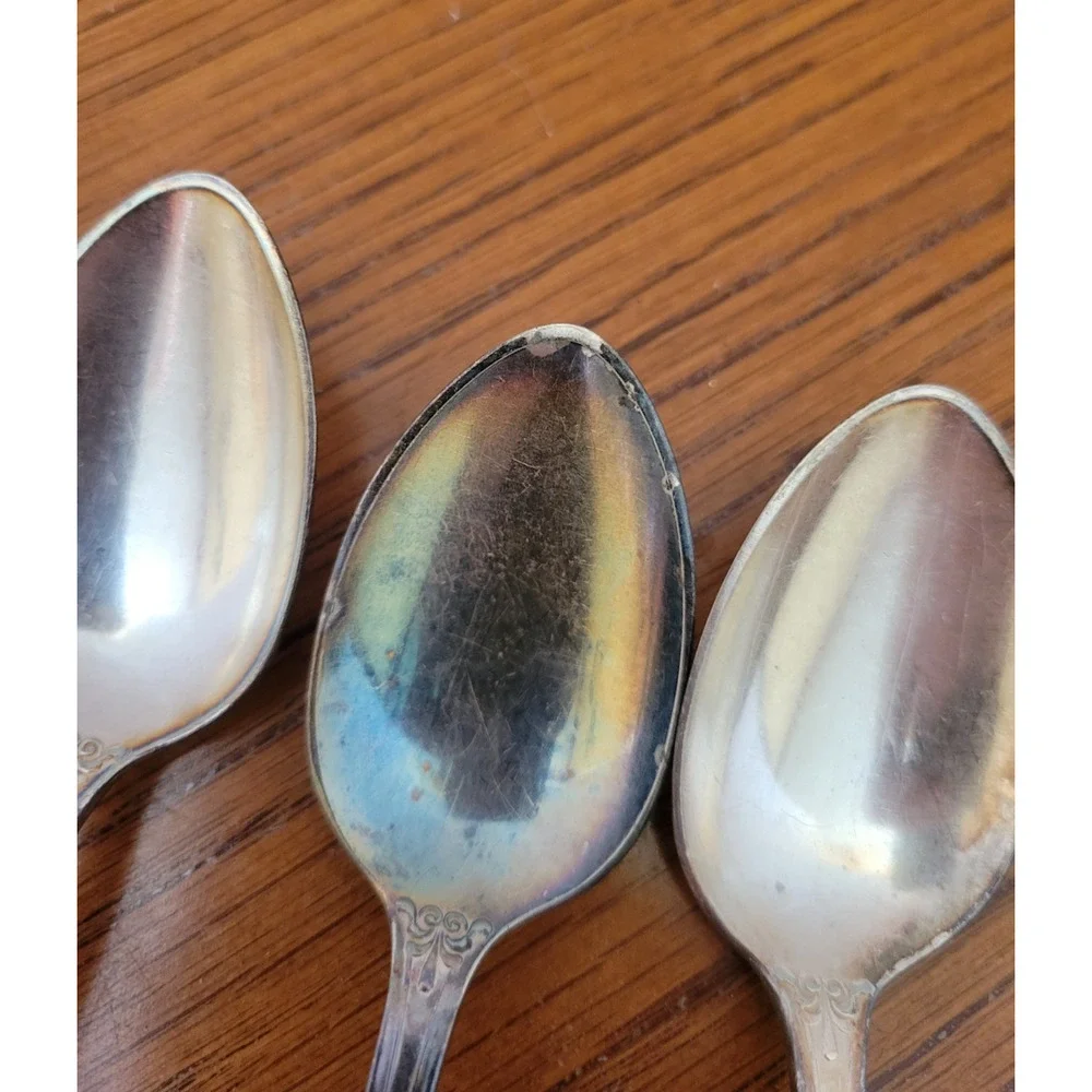 Lot of 6 Vintage Pat App'd‎ For Reed & Barton Flatware Silverplate Small Spoons